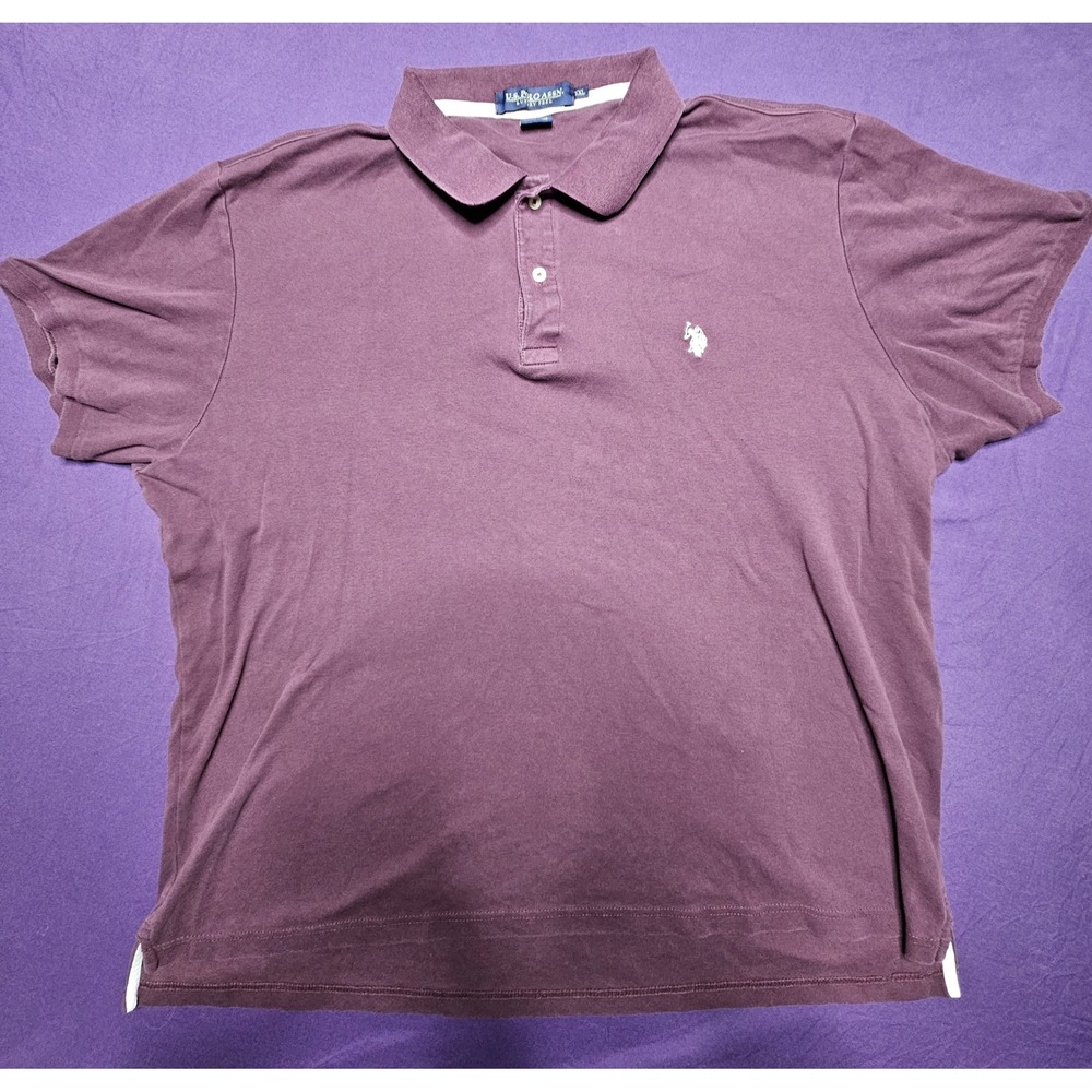 US Polo Assn Mens XXL Burgundy Maroon Luxury Feel Cotton Short Sleeve Polo Shirt